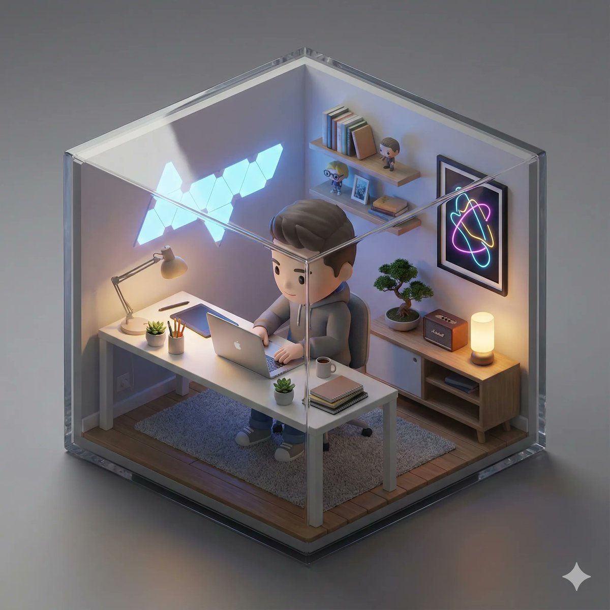 Isometric Miniature Room with Chibi Character Prompt