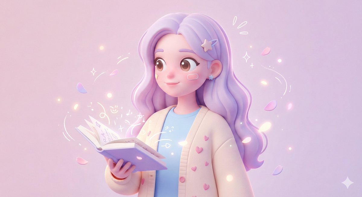 3D Polished Character Portrait in Pastel Toy Style