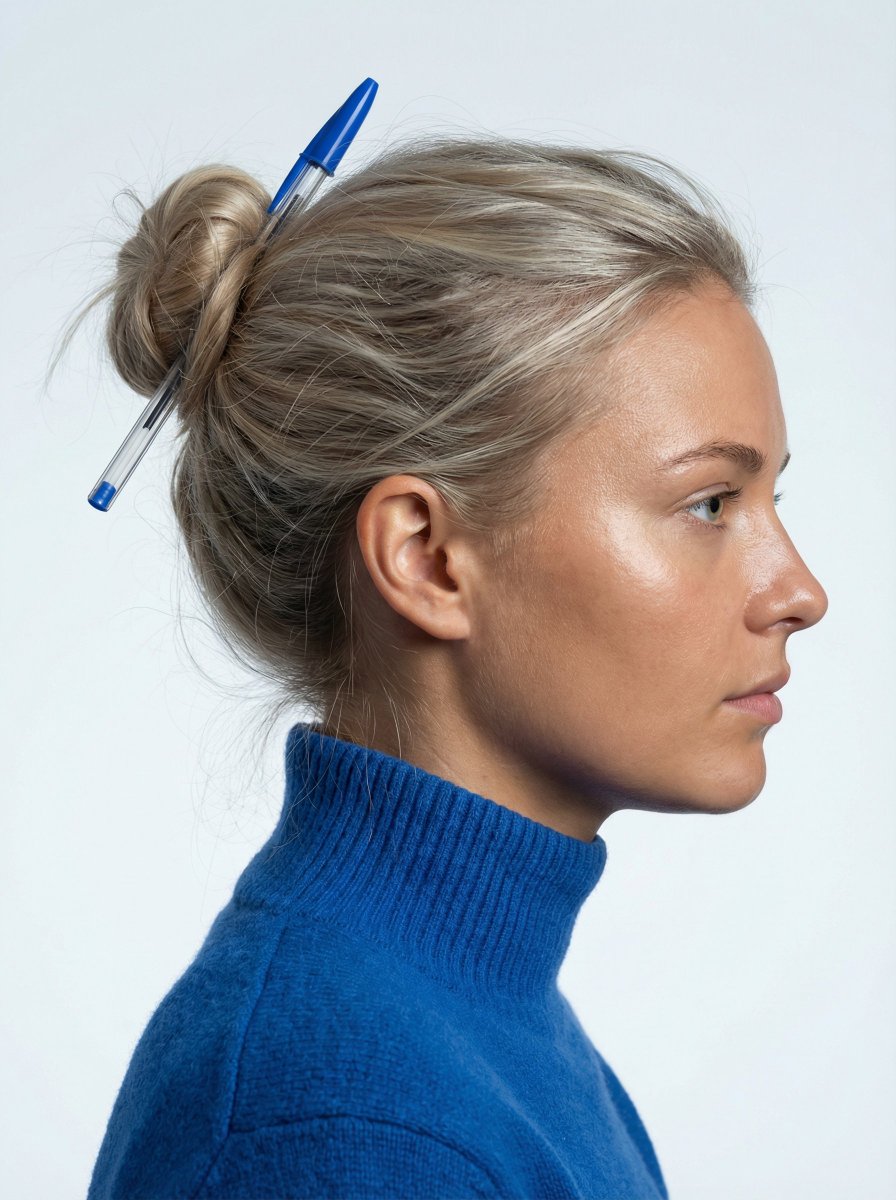 { "subject": "female beauty model in strict profile view", "...