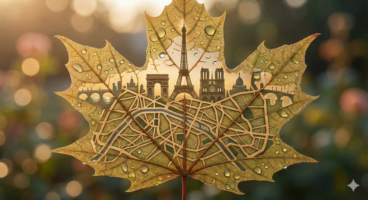 City/Country carved into a leaf - AI Image Generation Prompt