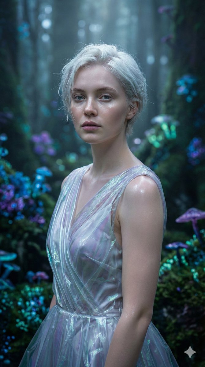 Ethereal Woman in Enchanted Forest AI Image Generation Prompt