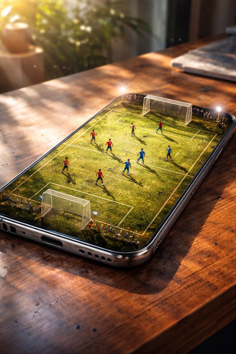 Smartphone Football Stadium: Hyperrealistic 8K Image Generation