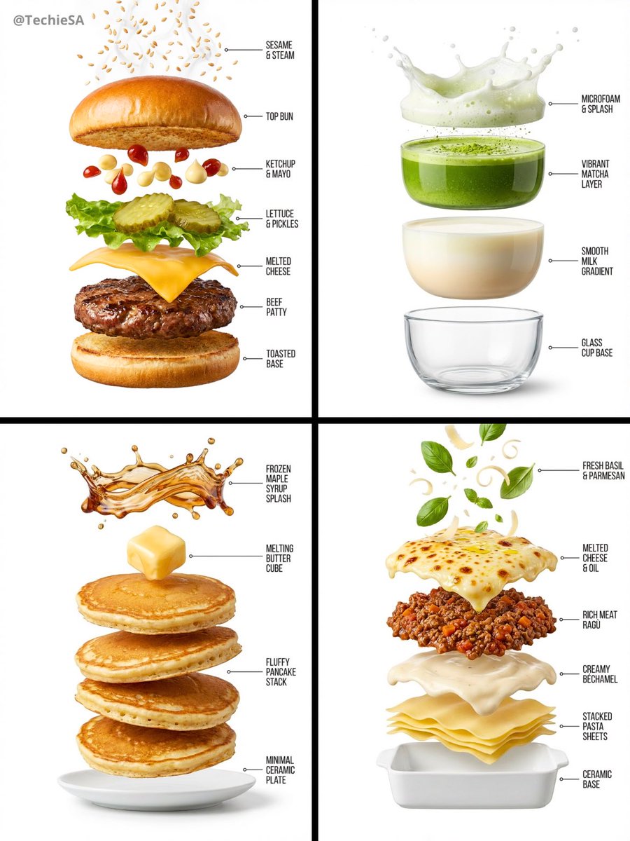 Exploded Food Infographic Prompt for AI Image Generation