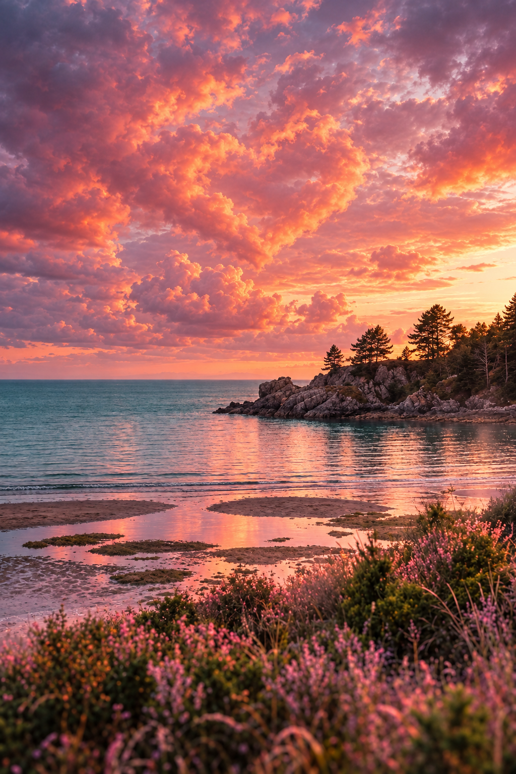 Create a high-resolution vertical 2:3 photorealistic coastal...